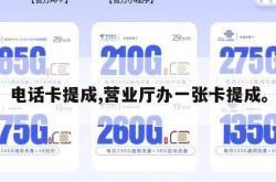电话卡提成,营业厅办一张卡提成。