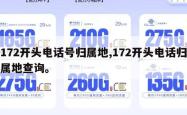 172开头电话号归属地,172开头电话归属地查询。