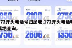 172开头电话号归属地,172开头电话归属地查询。