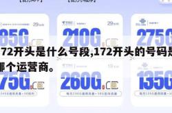 172开头是什么号段,172开头的号码是哪个运营商。