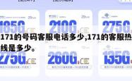 171的号码客服电话多少,171的客服热线是多少。