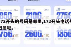 172开头的号码是哪里,172开头电话号归属地。