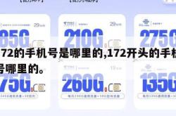 172的手机号是哪里的,172开头的手机号哪里的。