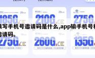 填写手机号邀请码是什么,app输手机号和邀请码。