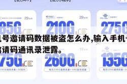 手机号邀请码数据被盗怎么办,输入手机号码和邀请码通讯录泄露。