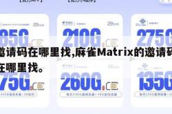 邀请码在哪里找,麻雀Matrix的邀请码在哪里找。