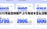 171号段怎样销户,171电话卡怎么注销。