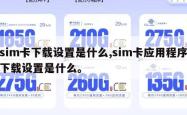 sim卡下载设置是什么,sim卡应用程序下载设置是什么。
