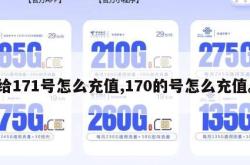 给171号怎么充值,170的号怎么充值。