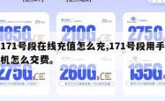 171号段在线充值怎么充,171号段用手机怎么交费。
