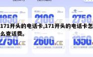 171开头的电话卡,171开头的电话卡怎么查话费。