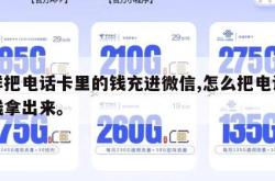 怎样把电话卡里的钱充进微信,怎么把电话卡的钱拿出来。