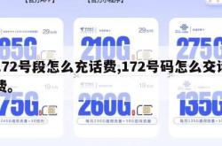 172号段怎么充话费,172号码怎么交话费。