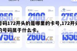 号码172开头的是哪里的卡号,172开头的号码属于什么卡。
