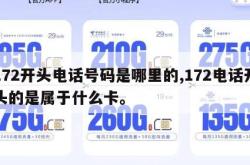 172开头电话号码是哪里的,172电话开头的是属于什么卡。