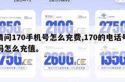 请问170手机号怎么充费,170的电话号码怎么充值。