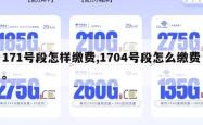 171号段怎样缴费,1704号段怎么缴费。