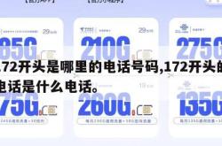 172开头是哪里的电话号码,172开头的电话是什么电话。