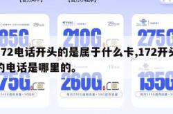 172电话开头的是属于什么卡,172开头的电话是哪里的。