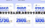 白条分分卡怎么消费,白条分分卡消费记录查询。