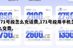 171号段怎么充话费,171号段用手机怎么交费。