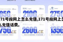 171号段网上怎么充值,171号段网上怎么充值话费。