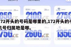 172开头的号码是哪里的,172开头的手机号归属地是哪。