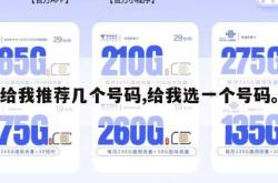 给我推荐几个号码,给我选一个号码。