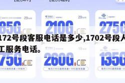 172号段客服电话是多少,1702号段人工服务电话。