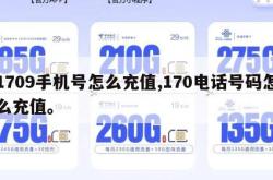 1709手机号怎么充值,170电话号码怎么充值。