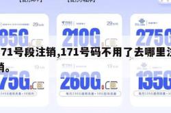 171号段注销,171号码不用了去哪里注销。