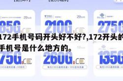 172手机号码开头好不好?,172开头的手机号是什么地方的。