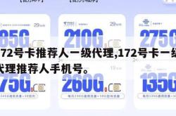 172号卡推荐人一级代理,172号卡一级代理推荐人手机号。