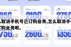 怎么取消手机号已订购业务,怎么取消手机号已订购业务呢。