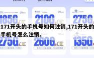 171开头的手机号如何注销,171开头的手机号怎么注销。