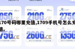 170号码哪里充值,1709手机号怎么充值。