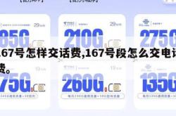 167号怎样交话费,167号段怎么交电话费。