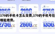 170的手机卡怎么交费,170的手机号在哪能缴费。