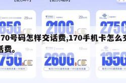 170号码怎样交话费,170手机卡怎么交话费。