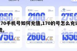 170手机号如何充值,170的号怎么充话费。
