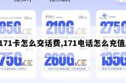171卡怎么交话费,171电话怎么充值。