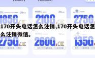 170开头电话怎么注销,170开头电话怎么注销微信。