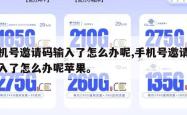 手机号邀请码输入了怎么办呢,手机号邀请码输入了怎么办呢苹果。